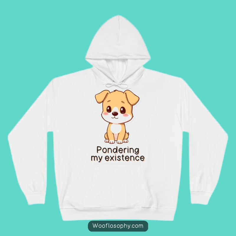 Funny Dog Pondering Shadow Hoodie: Cozy Canine's Curious Contemplation, Ultimate Funny Gift
