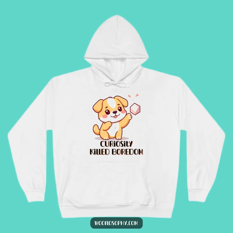 Funny Kawaii Dog Hoodie: Cozy geometric investigator sweatshirt, an engaging funny gift for the curious.