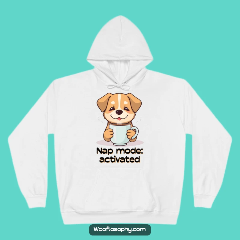Funny Contented Dog Hoodie - Ultimate Cozy Comfort with a Hot Drink Gift