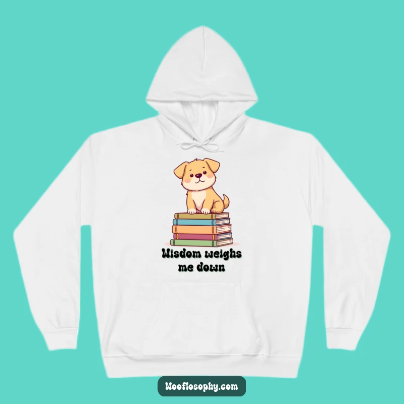 Funny Dog Bookworm Hoodie: Cozy Serene Pup Scholar Gift