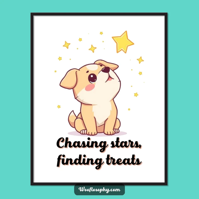 Free Printable Wall Art: Dog's Starry Wonder, Funny Downloadable Decor for Dreamers