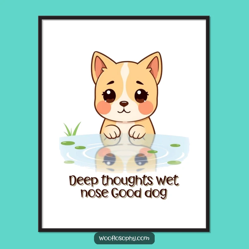 Funny Free Printable Wall Art: Dog Pond Reflection Art Downloadable