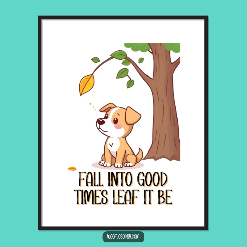 Free Printable Wall Art: Thoughtful Dog Embracing Autumns Calm - Downloadable Art Gift
