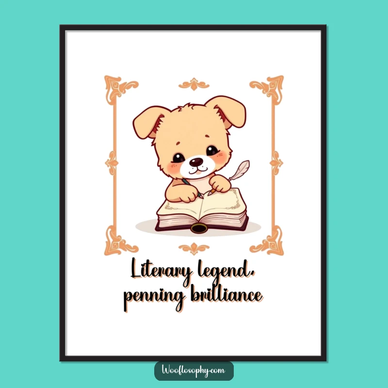 Free Printable Funny Dog Wall Art: The Literary Canine, Downloadable Art for Book Lovers!