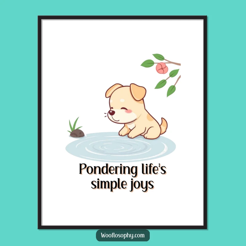 Free Printable Wall Art: Calm Dog Pond Ripples Funny Downloadable Art