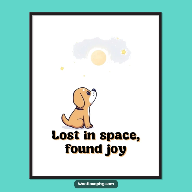 Free Printable Wall Art: Dog Star Gazer Humorous Downloadable Home Decor