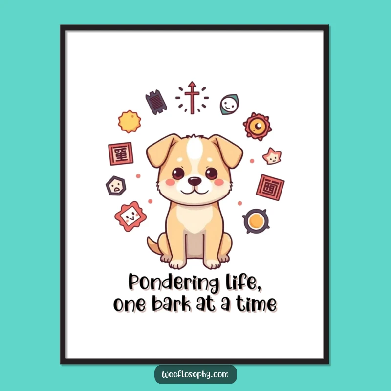 Free Printable Wall Art: Funny Dog, Philosophical Symbols, Hilarious Downloadable Art!