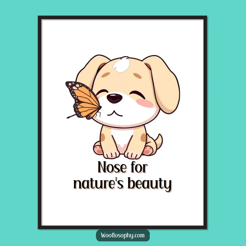 Free Printable Wall Art: Peaceful Dog Butterfly Funny Downloadable Art