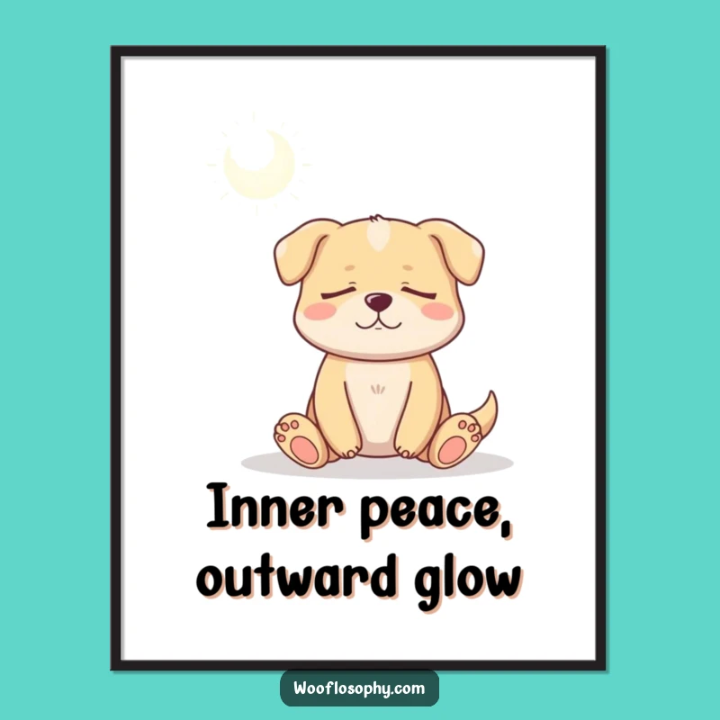 Free Printable Wall Art: Serene Dog Meditation - Calm Downloadable Decor