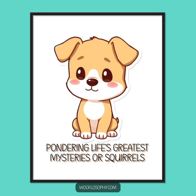 Funny Dog Free Printable Wall Art: Pondering Pooch Silhouette DIY Downloadable Decor