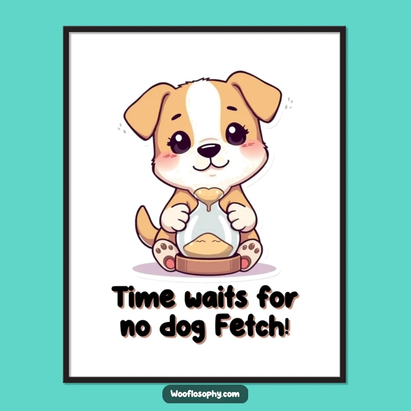 Funny Free Printable Wall Art: Dog Hourglass Art Downloadable