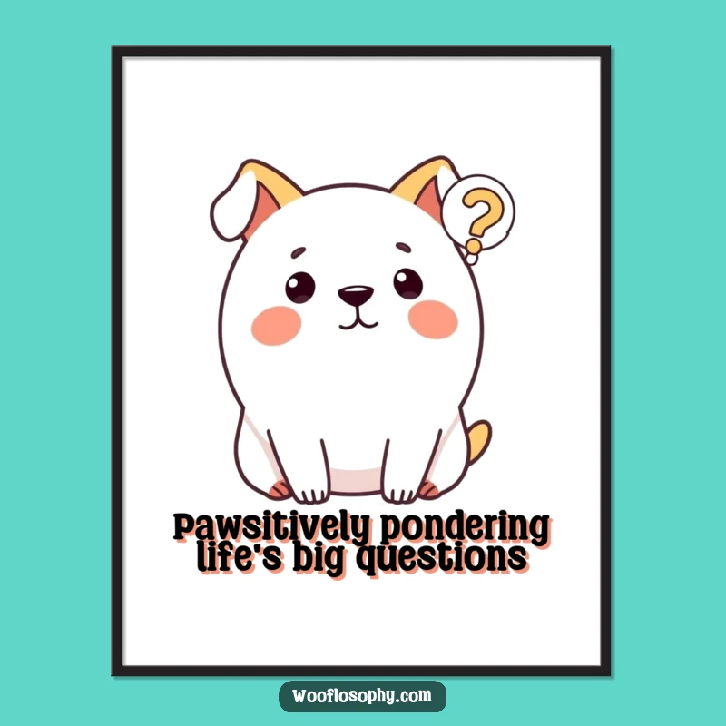 Funny Free Printable Wall Art: Pondering Dog, Quirky Downloadable Decor for Animal Lovers