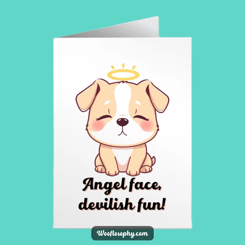 Free Printable Birthday Card: Angel Dog Heaven Funny Downloadable Gift