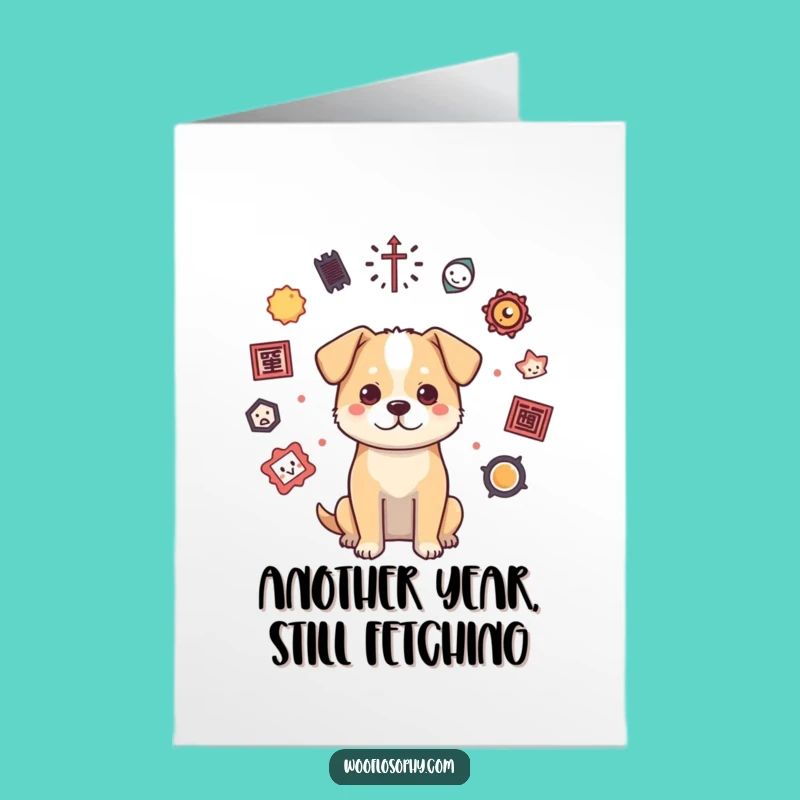 Free Printable Birthday Card: Funny Dog ponderer, perfect for a downloadable gift!