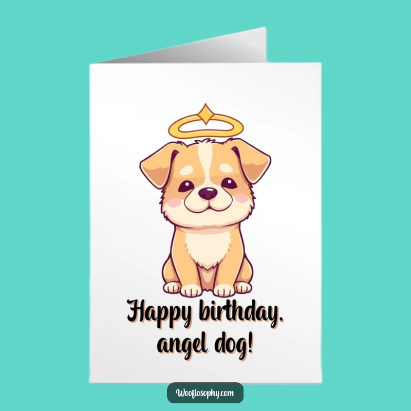 Free Printable Birthday Card: Angelic Dog Wisdom - Downloadable Gift!