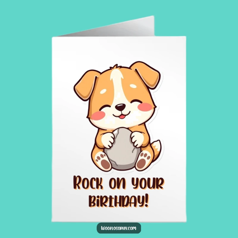 Free Printable Birthday Card: Happy Dog Finds Joy in Simple Things - Downloadable Gift