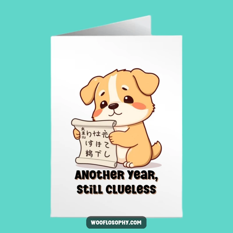 Free Printable Birthday Card: Pondering Pup, Funny Deep Thoughts, Downloadable Gift