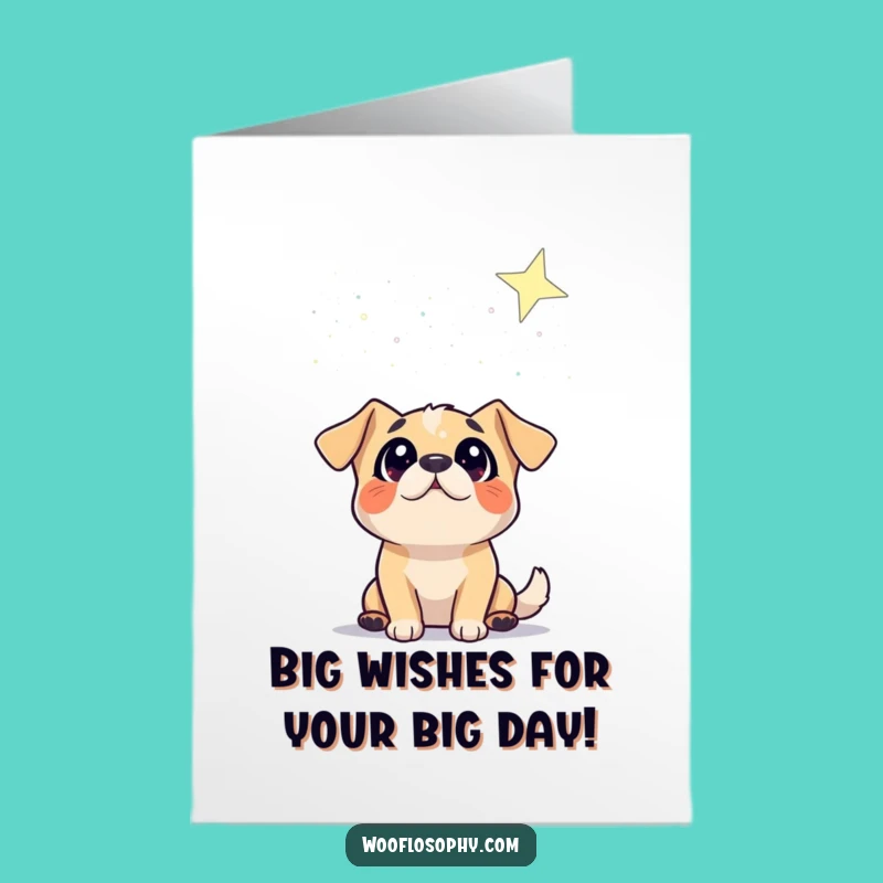 Free Printable Birthday Card: Wondering Dog Gazes at Stars - Whimsical Downloadable Gift