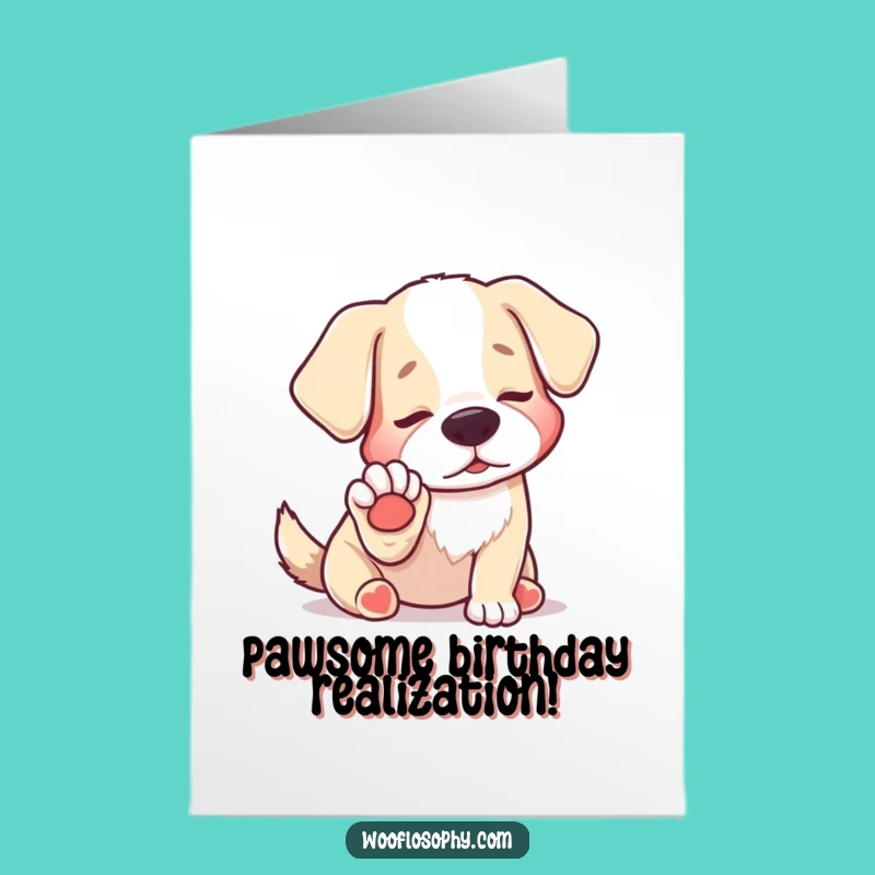 Funny Free Printable Dog Paw Discovery Birthday Card: Deep Thoughts Downloadable Gift