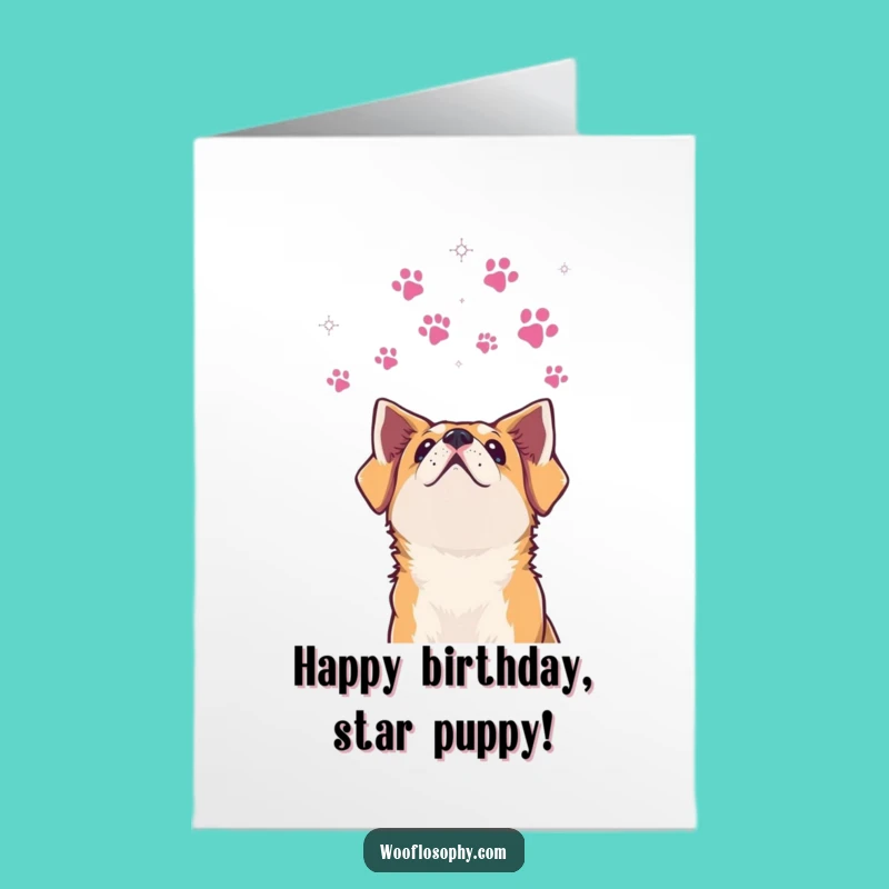 Free Printable Birthday Card: Starry Dog, Wishing You the Best Downloadable Gift