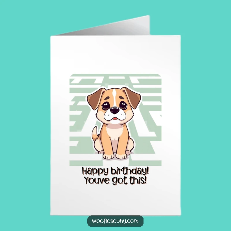 Free Printable Birthday Card: Determined Dog Maze, Brainy Doggy Gift