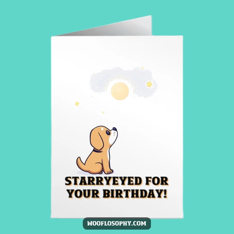 Free Printable Birthday Card: Dog Star Gazer Funny Downloadable Gift