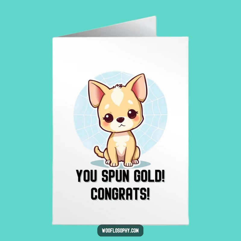 Congrats Dog Free Printable Card: Web Watcher Achievement DIY Downloadable Gift