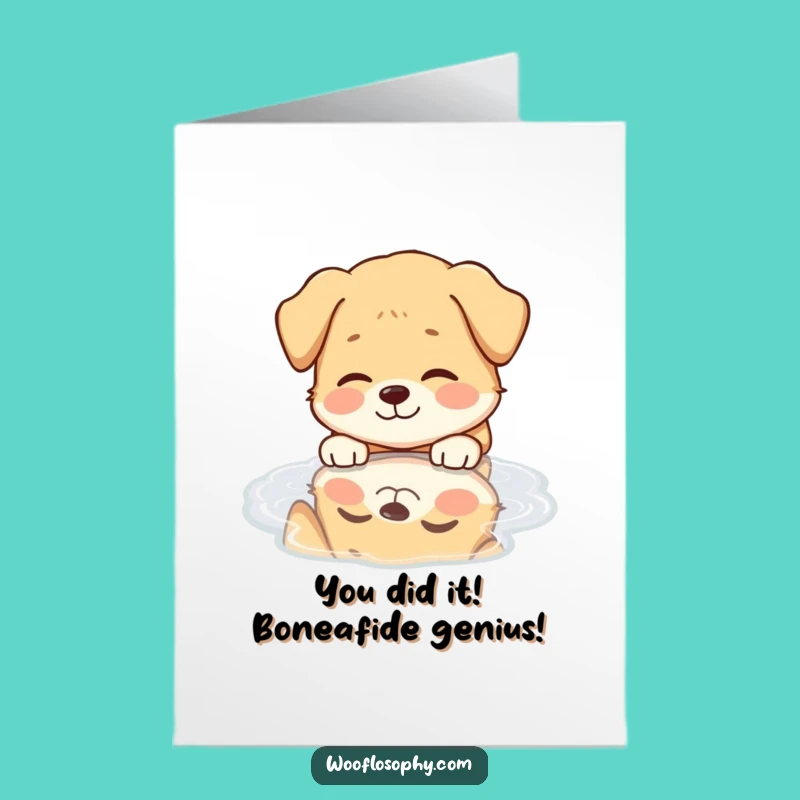 Free Printable Congrats Card: Funny Dog Reflection, Perfect Downloadable Gift