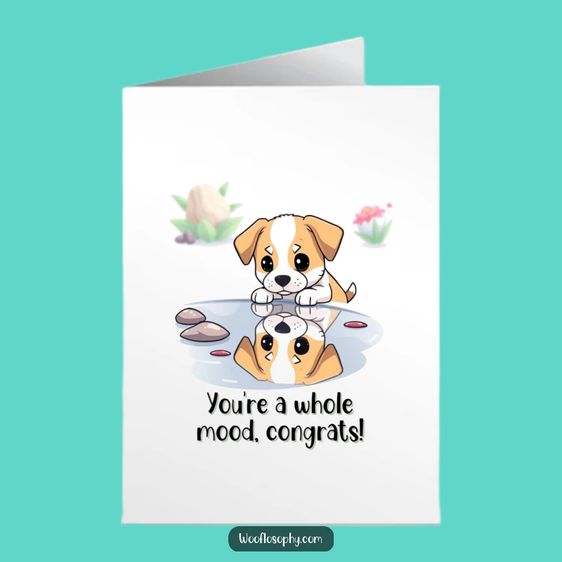 Free Printable Congrats Card: Thoughtful Dog, Self-Reflection, Downloadable Gift