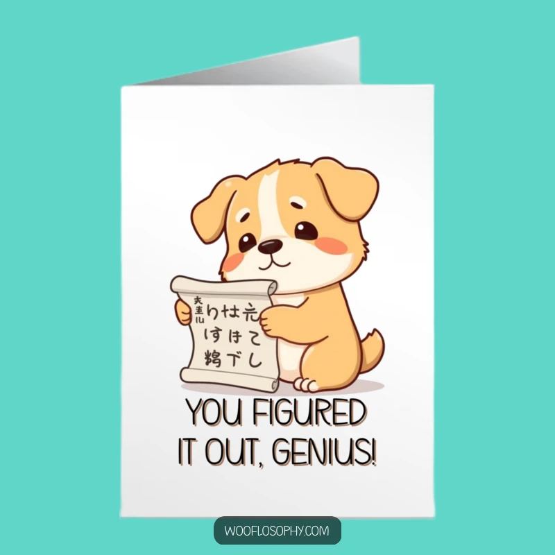 Free Printable Congrats Card: Wise Dog, Big Achievement, Funny Downloadable Gift
