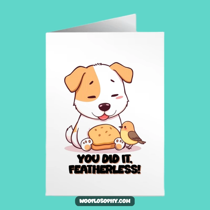 Free Printable Dog & Bird Congrats Card: Hilarious Downloadable Gift for Big Wins