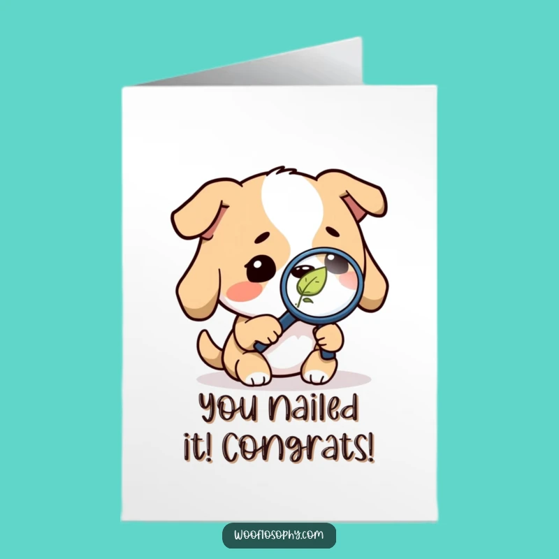 Free Printable Dog Leaf Inspector Congrats Card - Curious Pup Downloadable