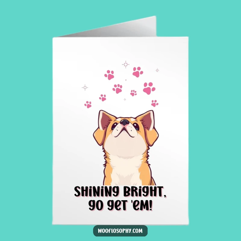 Free Printable Congratulations Card: Starry Dog, Celebrating Paw-some Achievements