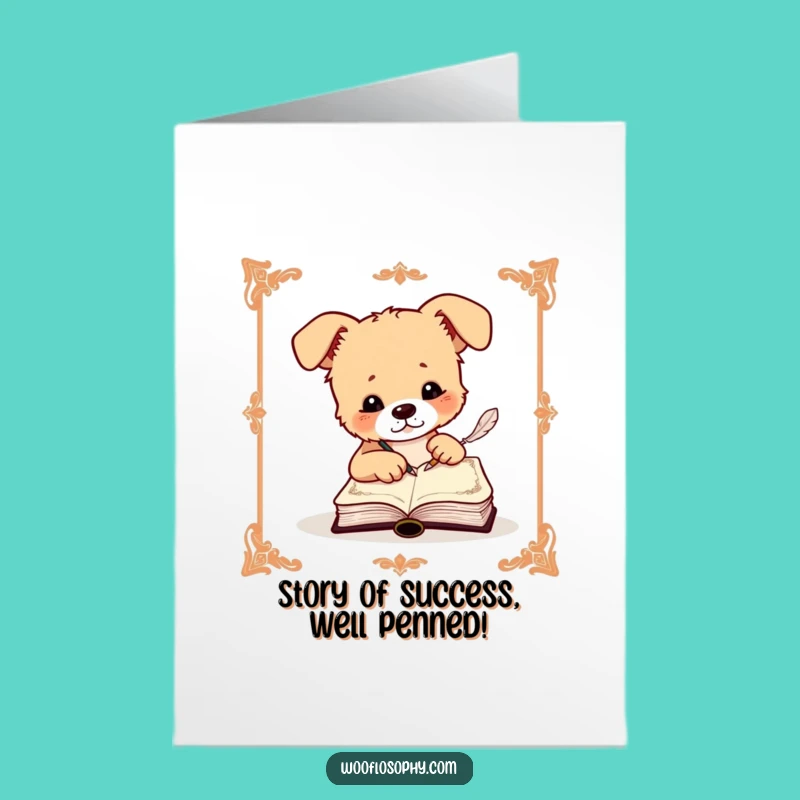 Free Printable Dog Congratulations Card: Masterpiece of Success, Download Elegant Cheers!