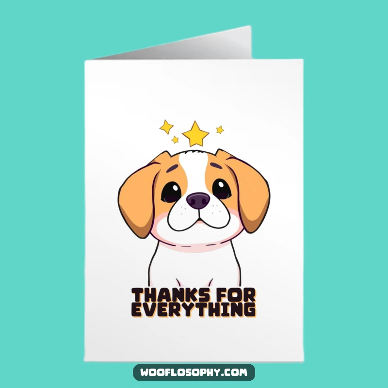 Free Printable Dog Starry Thank You Card: Grateful Pup Funny Downloadable