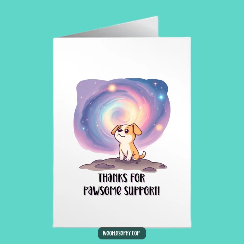 Free Printable Thank You Card: Curious Dog Cosmic Gratitude - Funny Gift