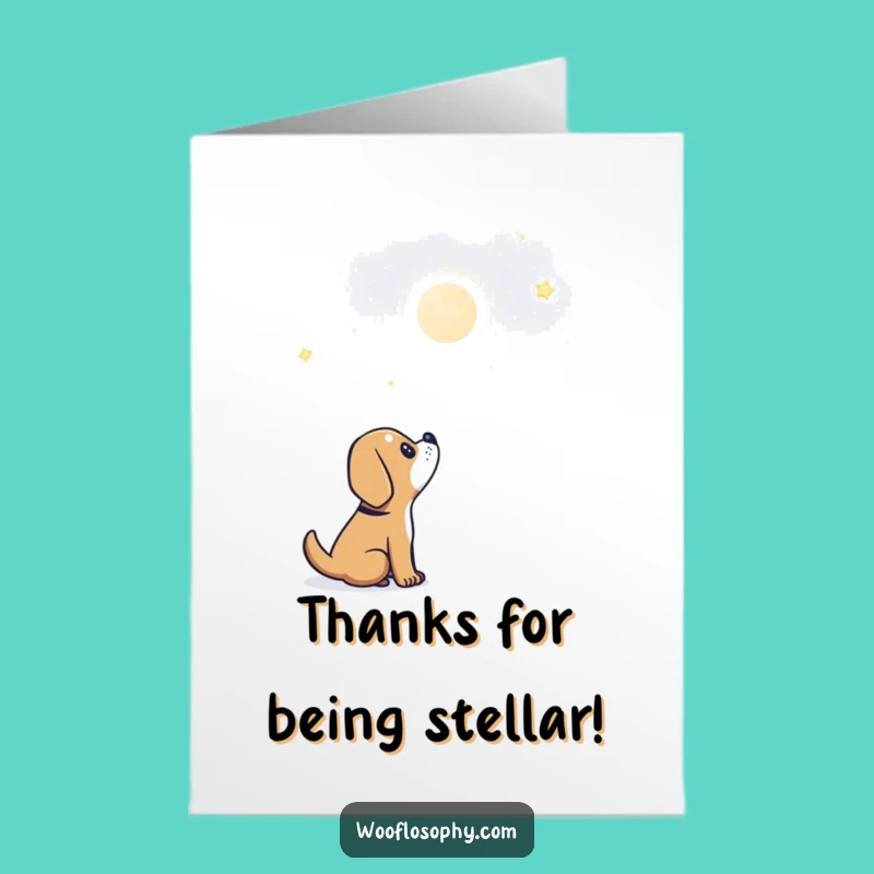 Free Printable Thank You Card: Dog Admiring Universe Funny Gift