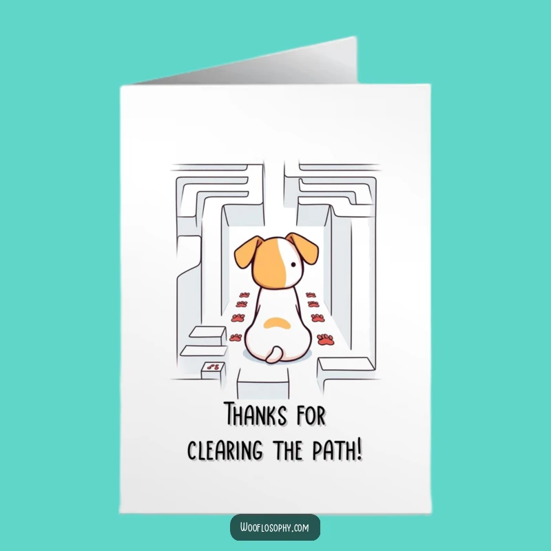 Free Printable Thank You Card: Dog Finds Path, Grateful Pooch Downloadable