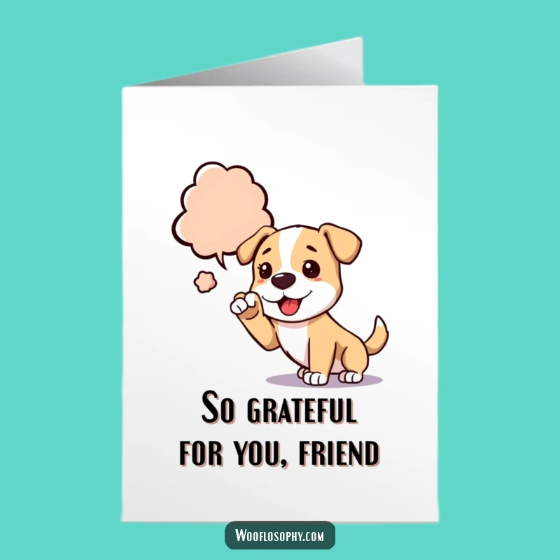 Free Printable Thank You Card: Thinking Dog, Grateful Downloadable Gift