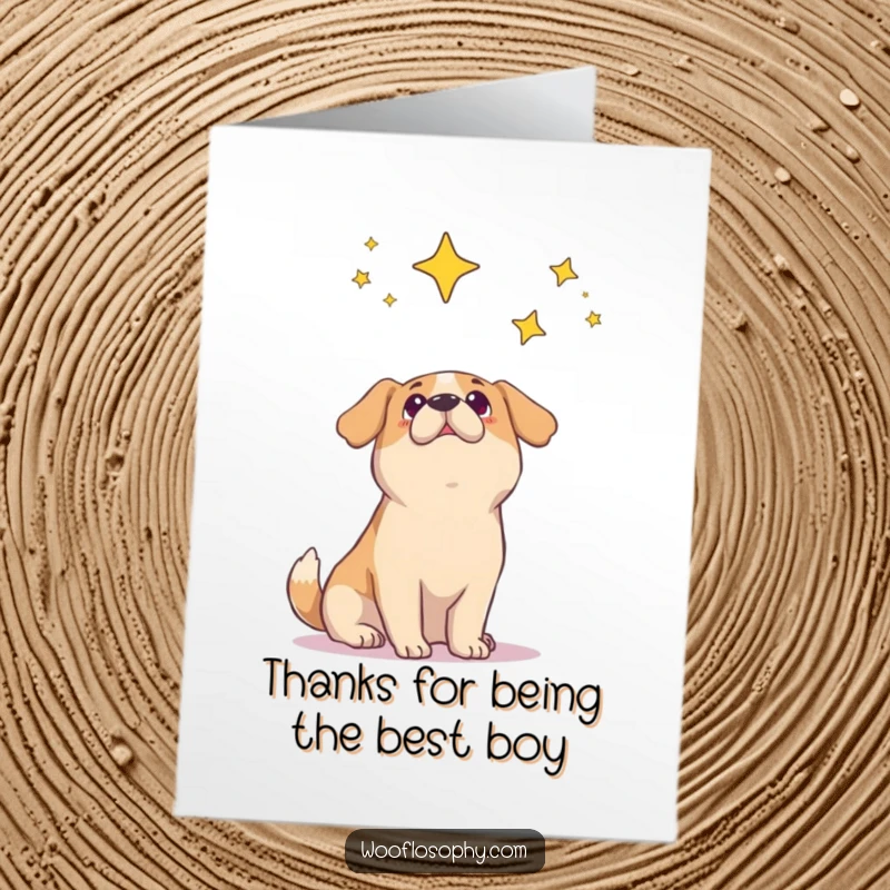 Funny Free Printable Thank You Card: A dog gazing at the stars, showing heartfelt thanks, downloadable art.