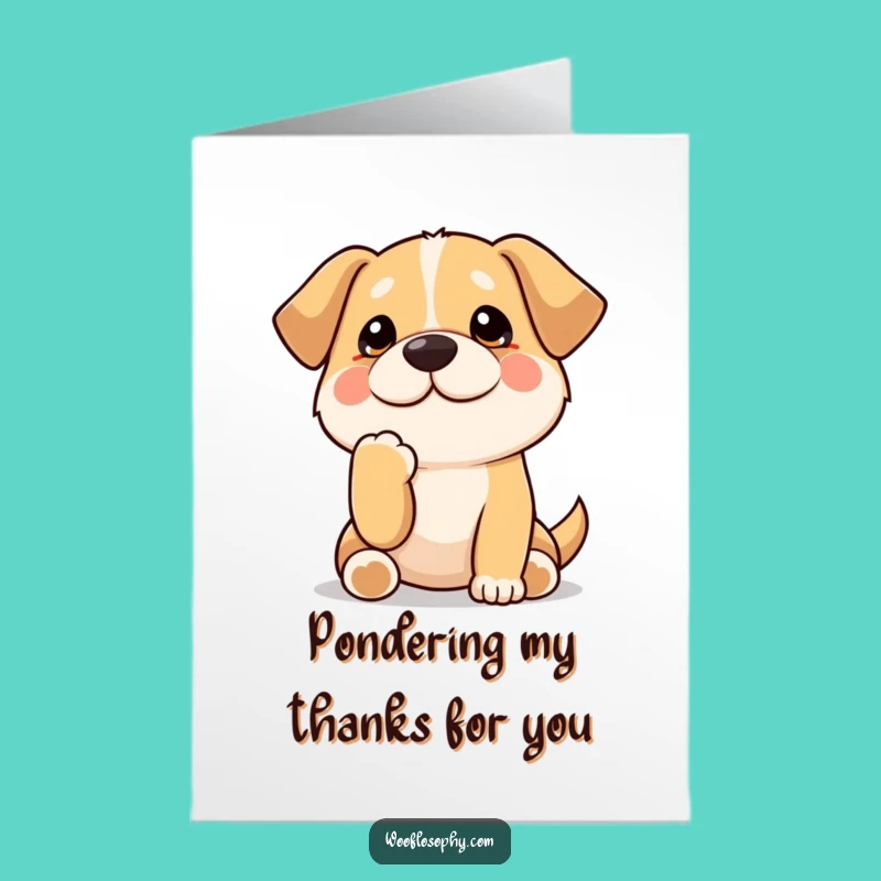 Free Printable Kawaii Dog Thank You Card: Funny Gift Downloadable