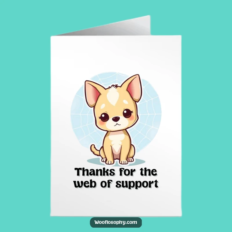 Thank You Dog Free Printable Card: Spiderweb Admirer Gratitude DIY Downloadable Gift