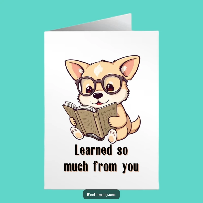 Thank You Free Printable Card: Wise Dog Scholar - Downloadable Gift of Thanks