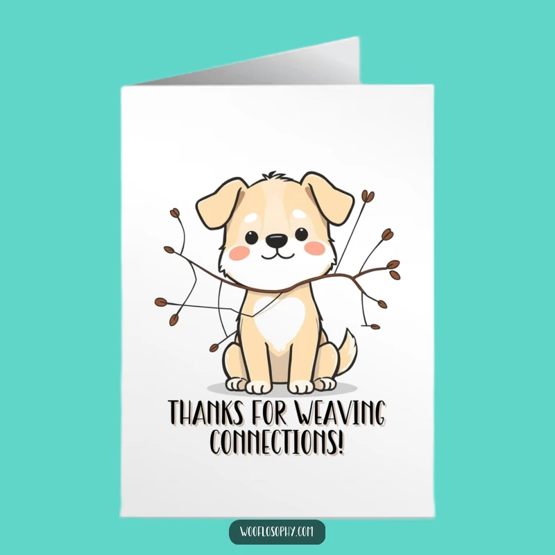 Free Printable Thank You Card: Dog Connecting Threads Funny Gift