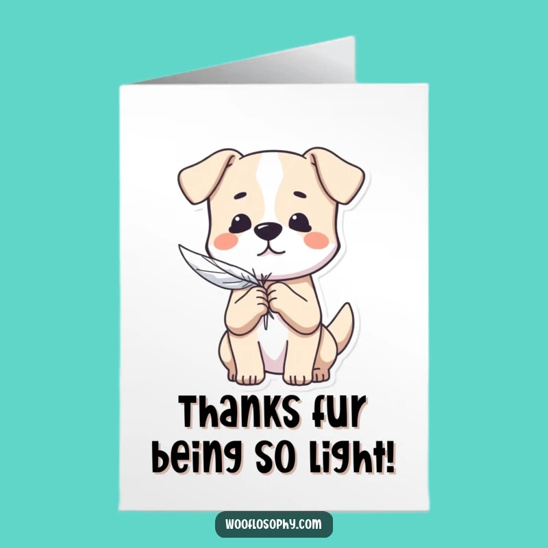 Free Printable Thank You Card: Feather Dog, Gentle Downloadable Gift