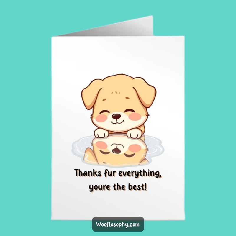 Free Printable Thank You Card: Funny Dog Reflection, Kind Downloadable Gift