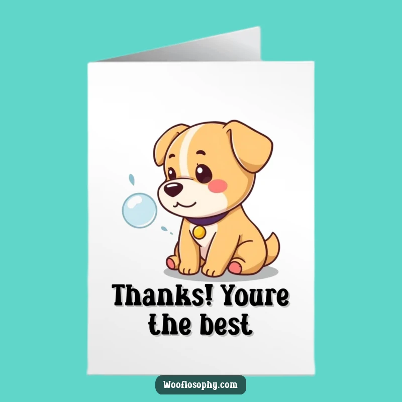 Free Printable Kawaii Dog Thank You Card: Pondering Pup Expresses Gratitude - Funny Downloadable