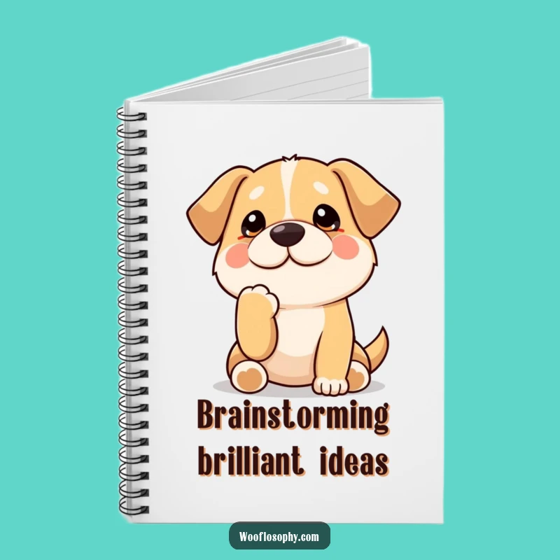 Funny Kawaii Dog Notebook: Contemplative pup journal, a clever and funny gift for thinkers and writers.
