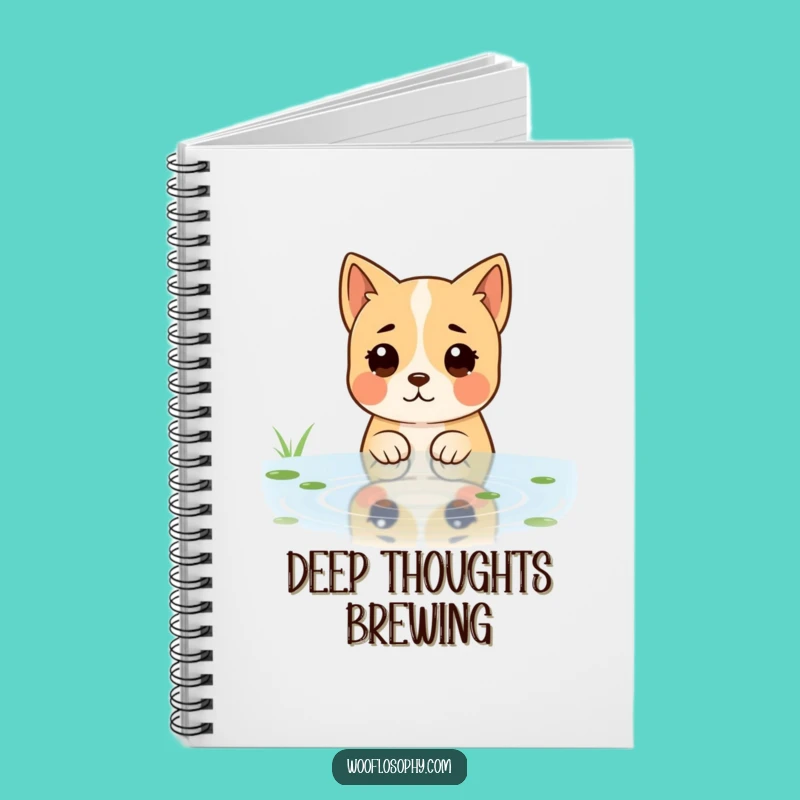 Funny Dog Reflective Pond Notebook - Journal Your Deepest Thoughts