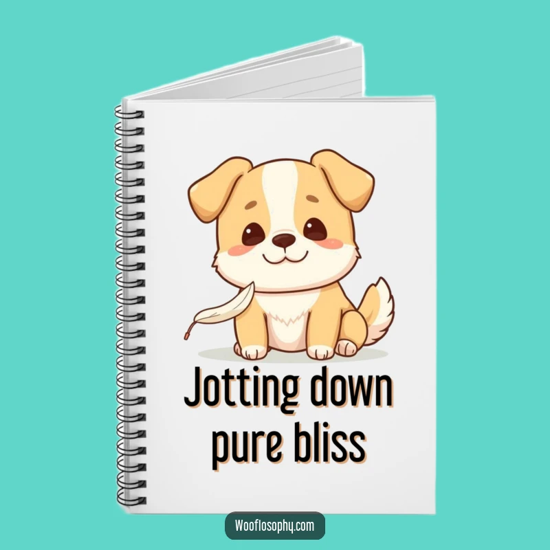 Funny Kawaii Dog Notebook: Gentle feather journal, a clever and funny gift for thinkers and dreamers.